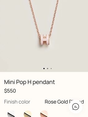 Hermes Mini Pop H Pendant Rose Gold and Pink